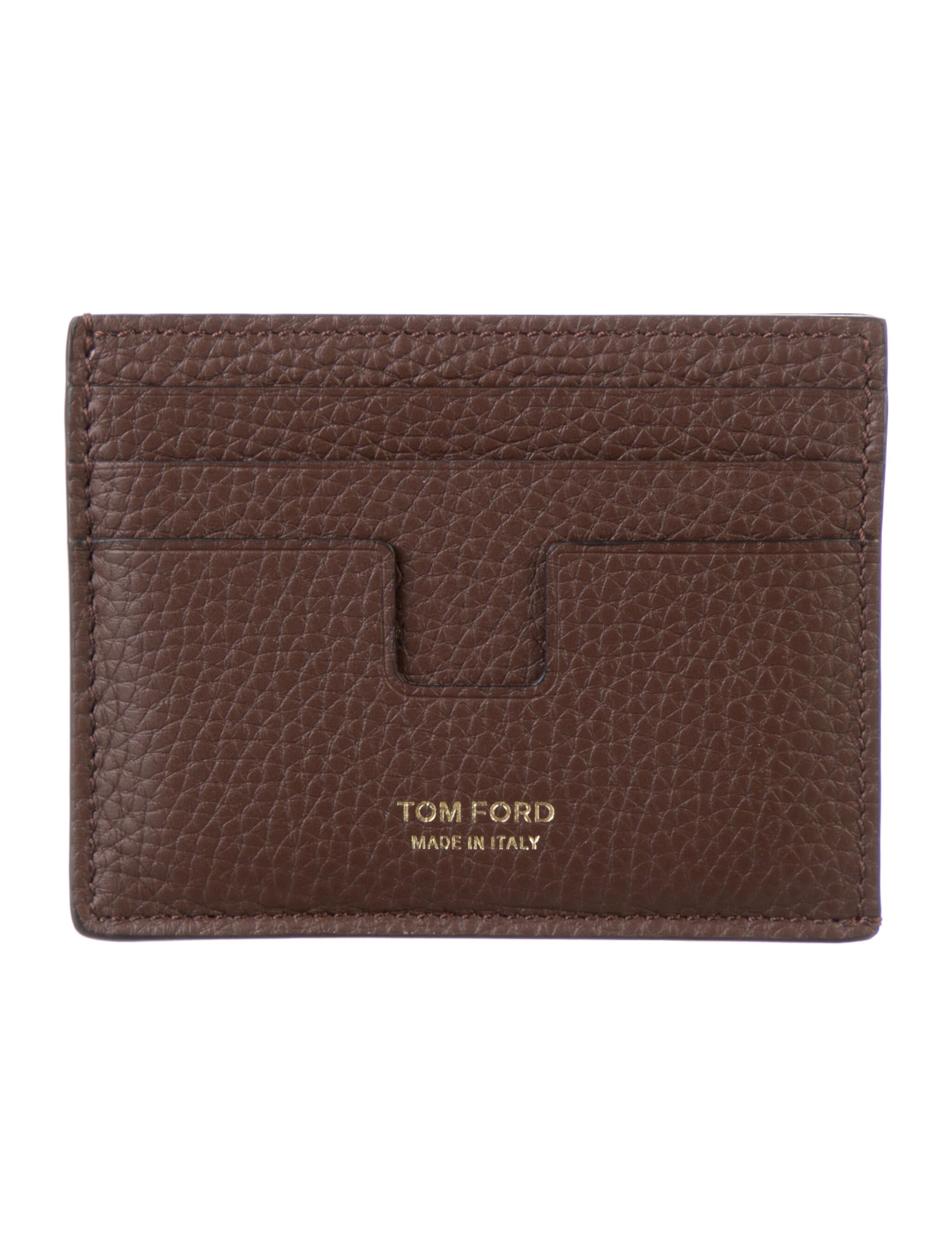 Tom Ford Patent Leather Card Holder Brown Wallets, Accessories