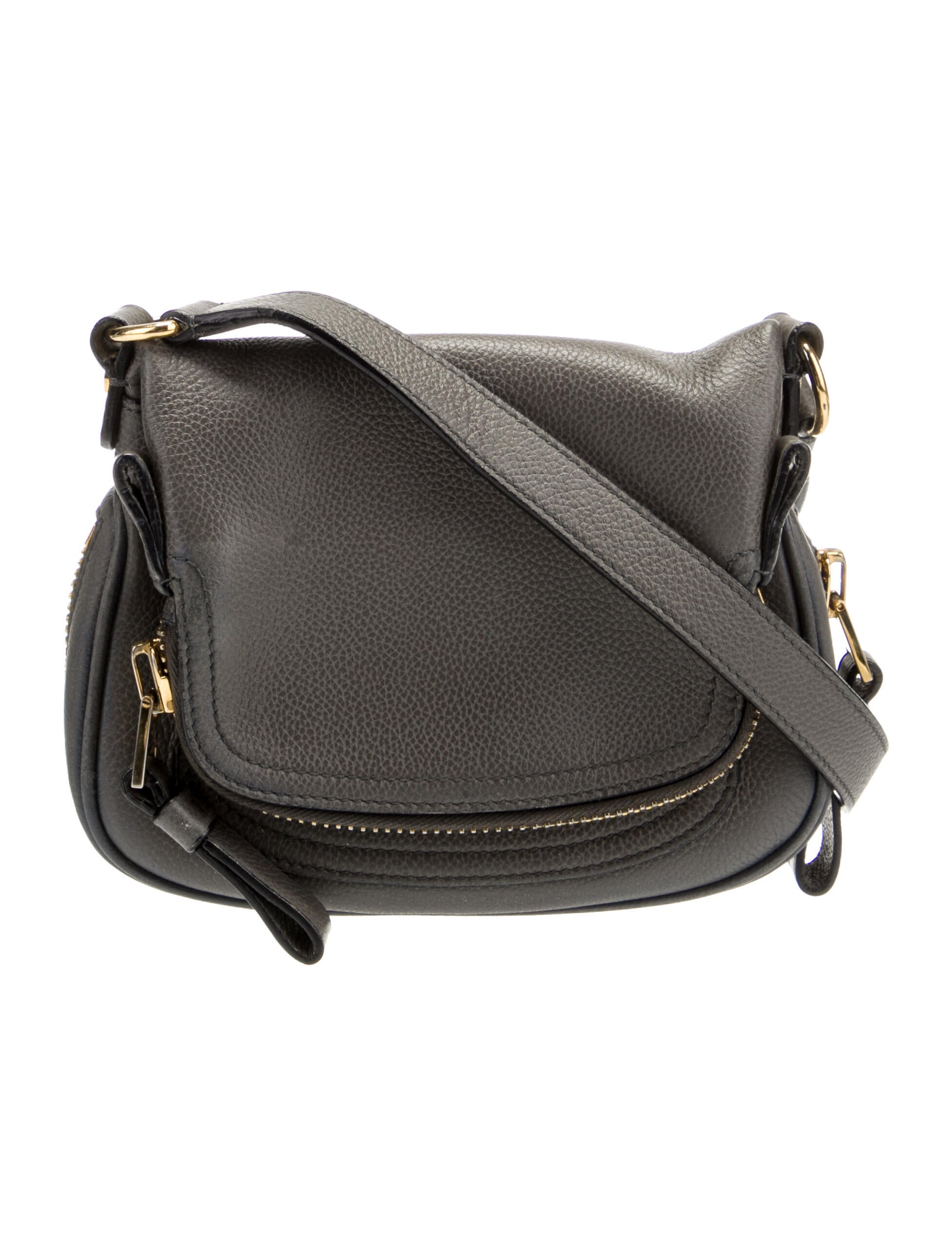 Tom Ford Leather Flap Crossbody Bag Grey Crossbody Bags, Handbags