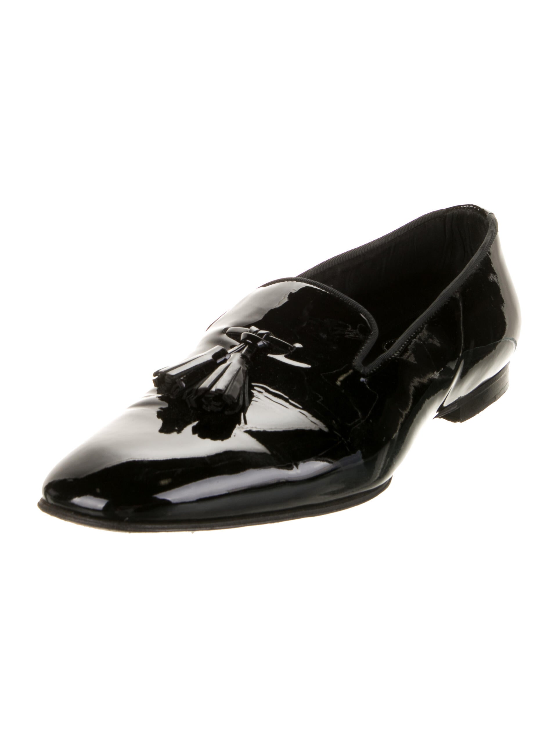Tom Ford Patent Leather Tassel Accents Loafers Black Loafers, Shoes