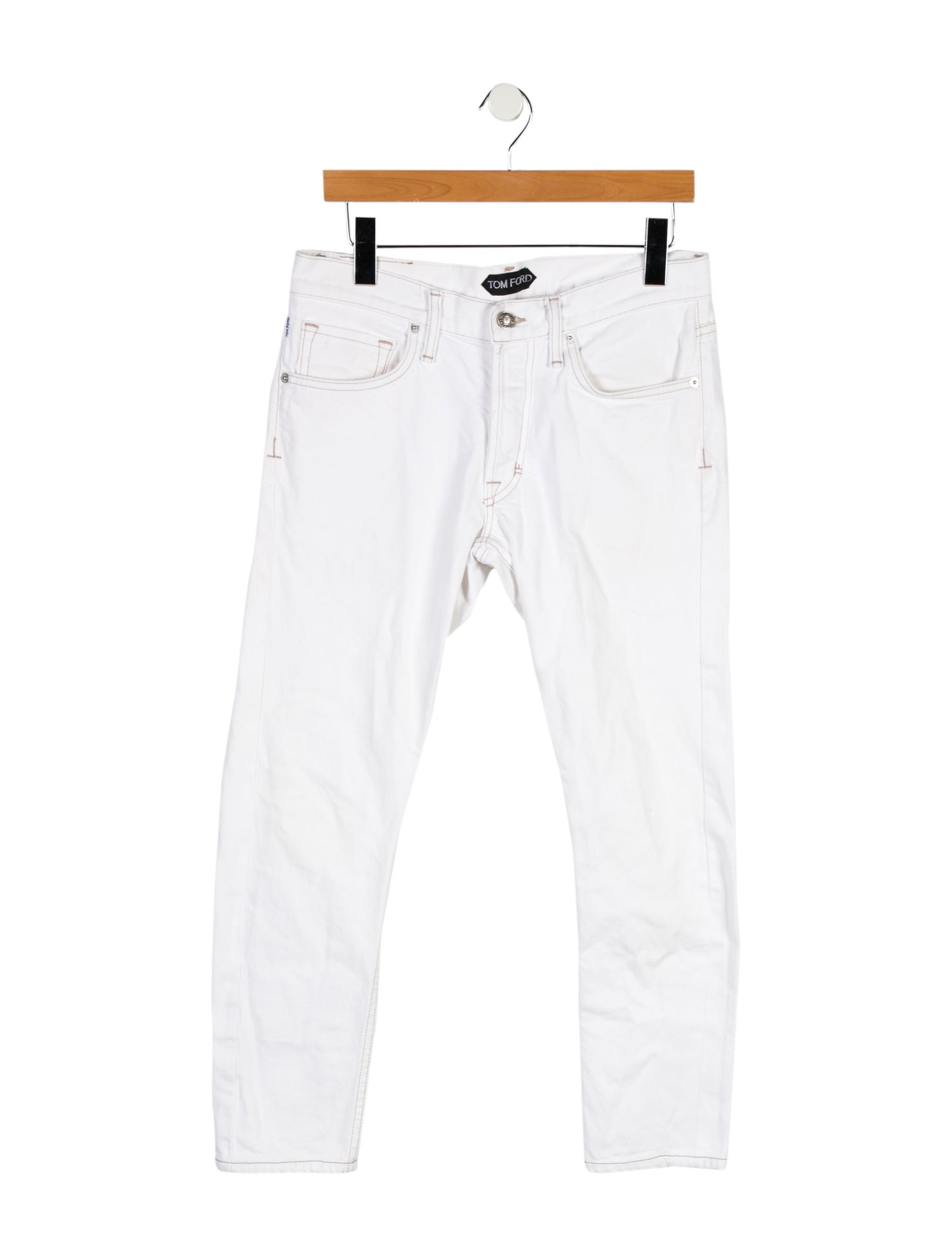 Tom Ford Slim Fit Jeans White, 9" Rise Jeans, Clothing TOM147745