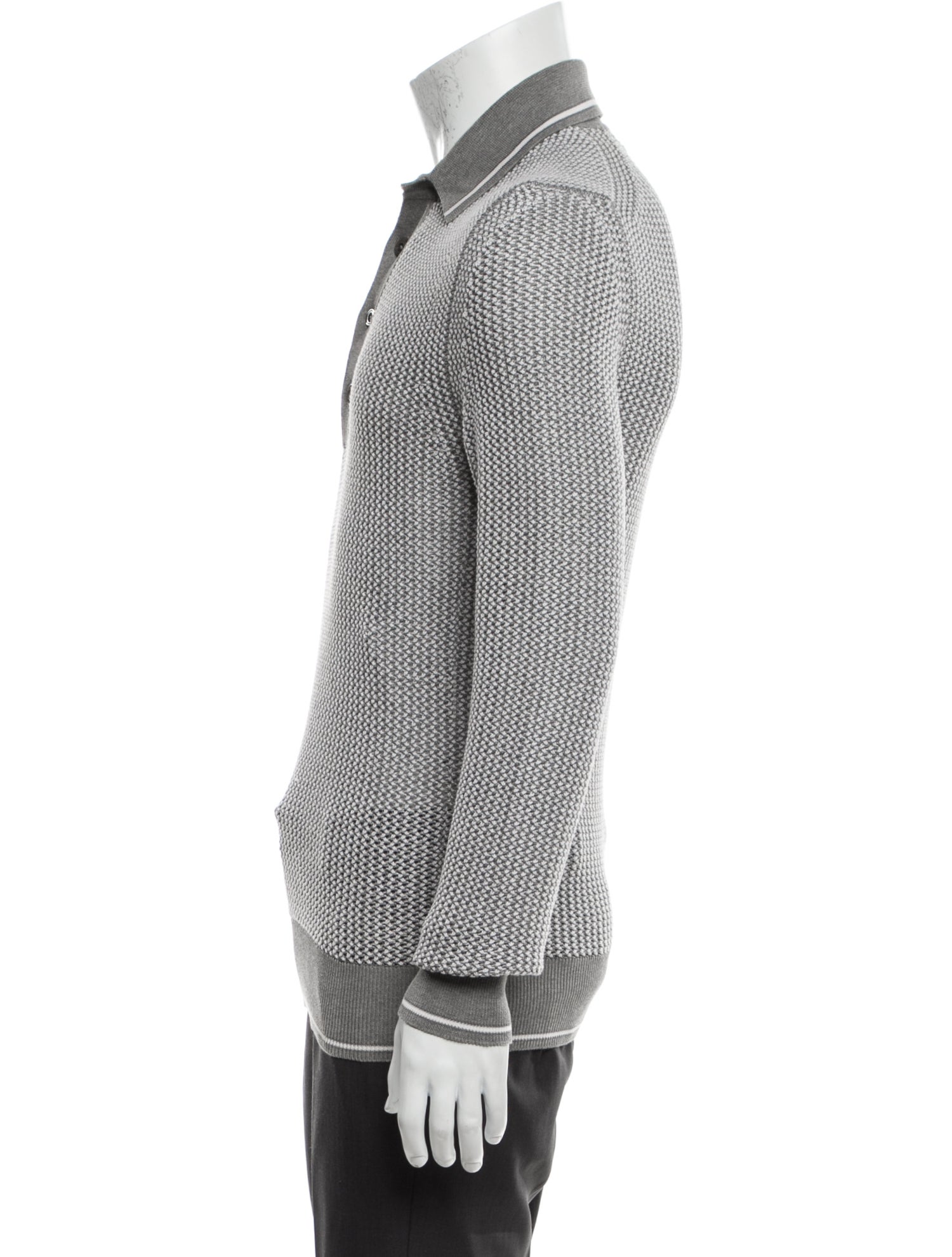 Tom Ford Mock Neck Long Sleeve Polo Sweater