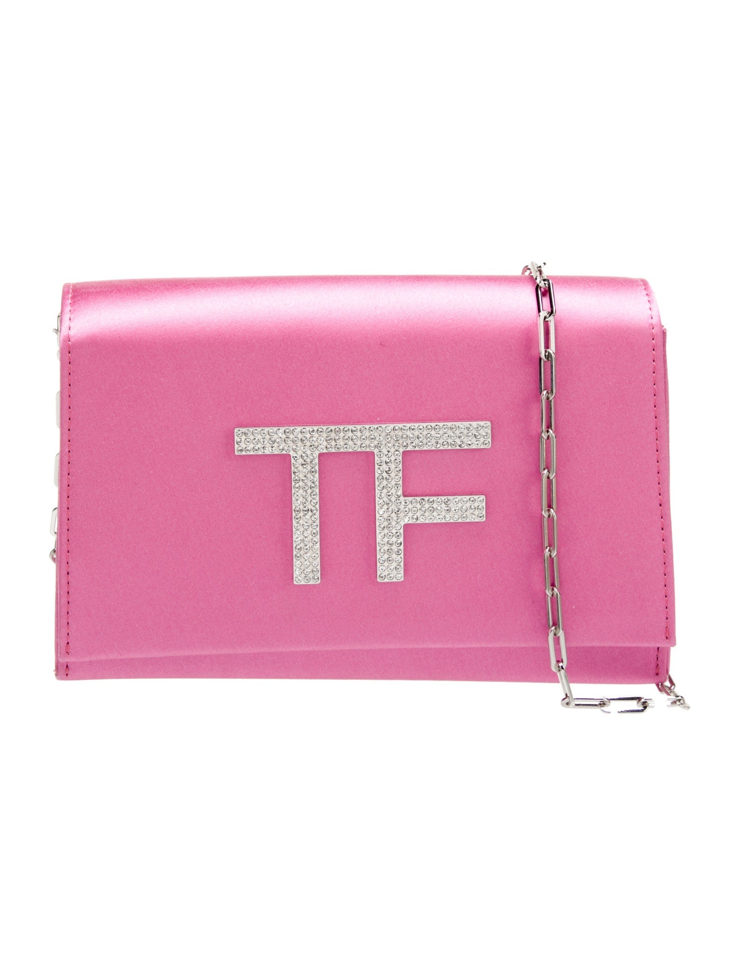 Tom Ford Crystal Embellished Satin Crossbody Bag - Pink