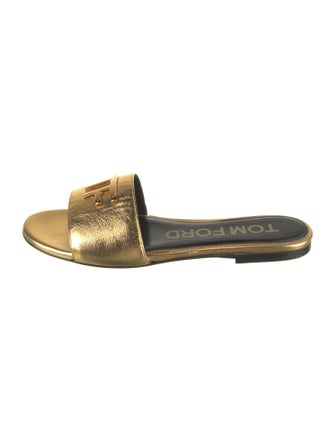 Tom Ford Patent Leather Printed Slides w/ Tags