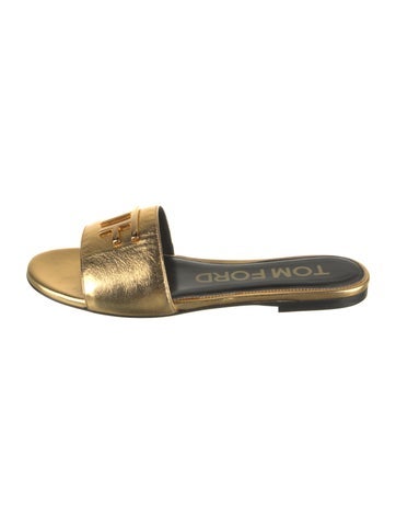 Tom Ford Sandals Patent Leather Printed Slides Us7, It37 | 7