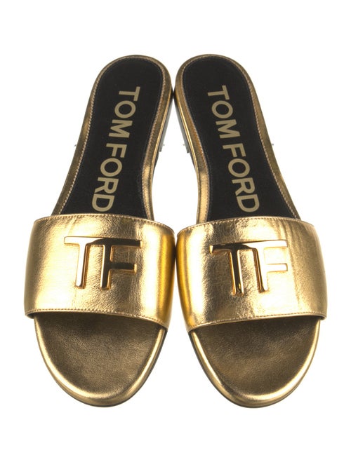 Tom Ford Patent Leather Printed Slides w/ Tags