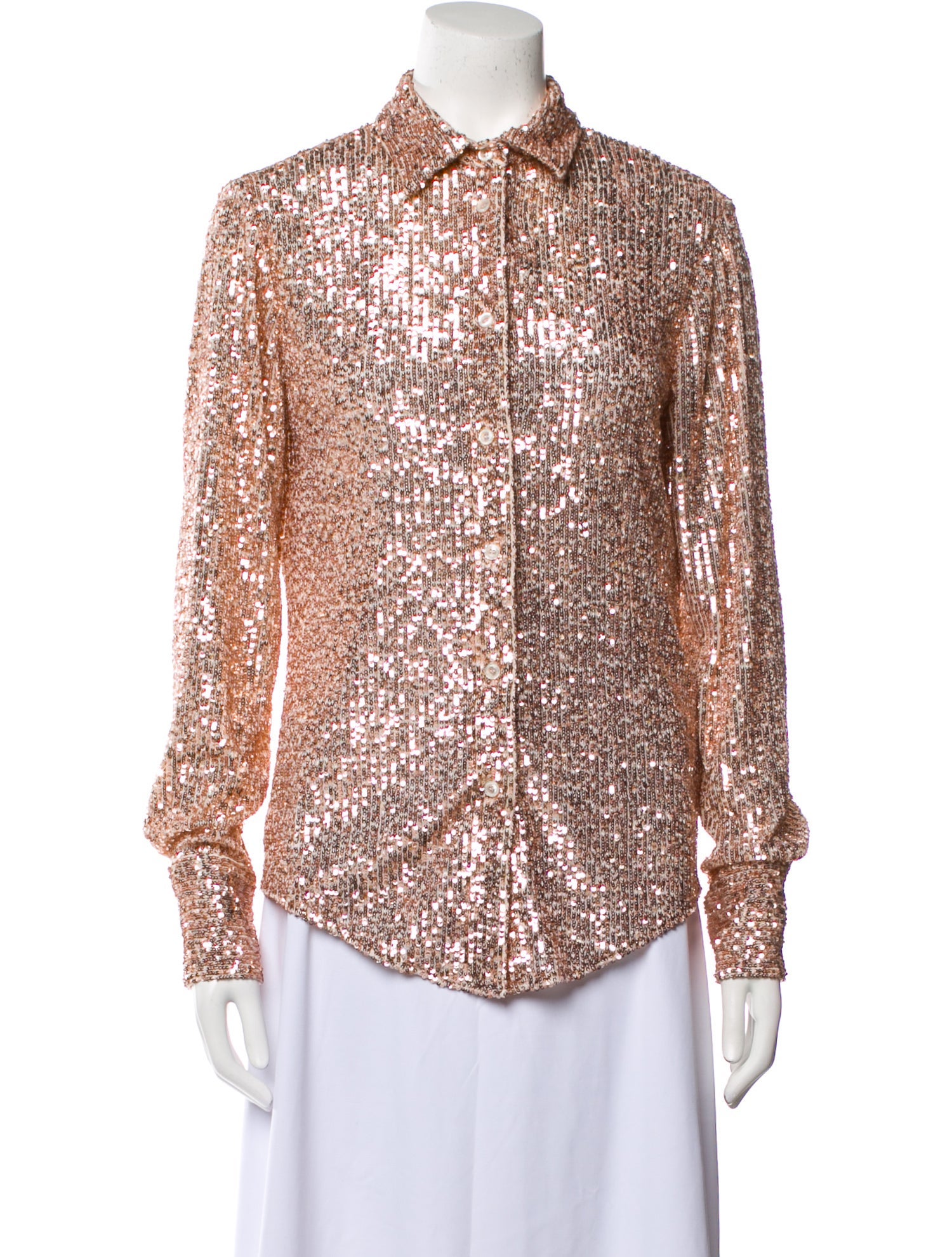 Tom Ford Printed Long Sleeve Button-Up Top