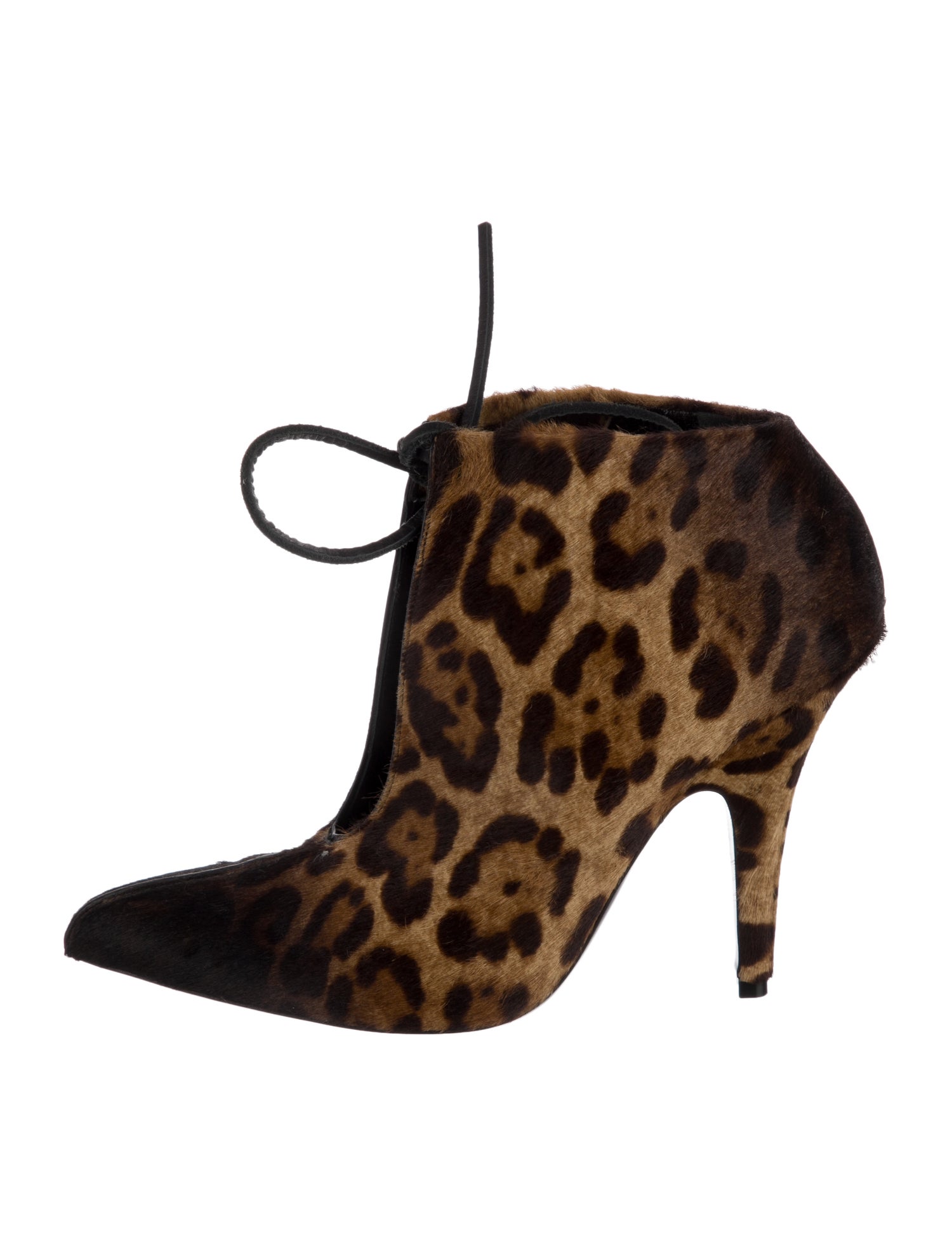 Tom Ford Ponyhair Animal Print Lace-Up Boots