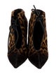 Tom Ford Ponyhair Animal Print Lace-Up Boots