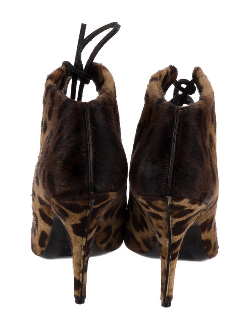 Tom Ford Ponyhair Animal Print Lace-Up Boots