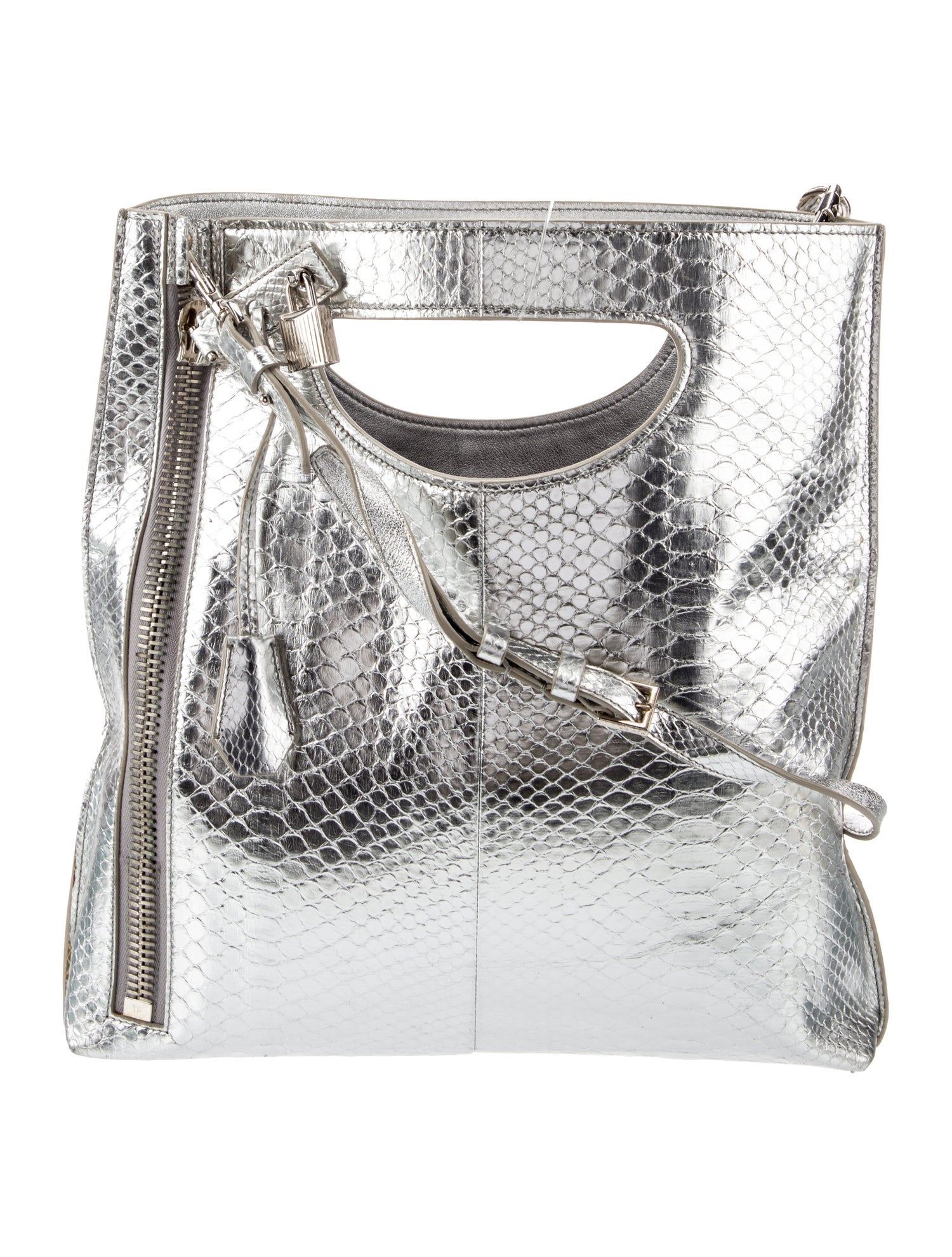 Tom Ford Python Top Handle Bag - Metallic Handle Bags, Handbags ...
