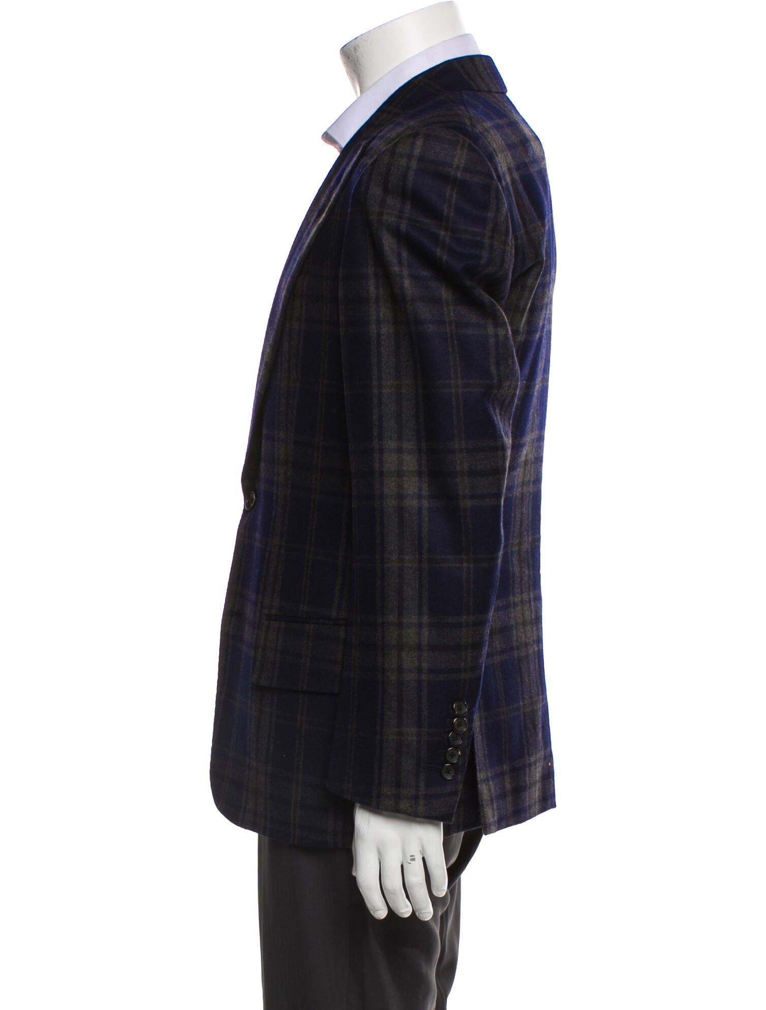 Tom Ford Wool Plaid Print Blazer