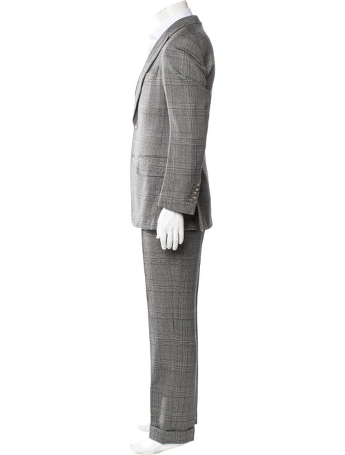 Tom Ford Wool Plaid Print Three-Piece Suit