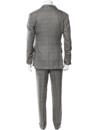 Tom Ford Wool Plaid Print Three-Piece Suit