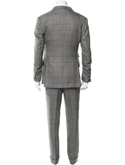 Tom Ford Wool Plaid Print Three-Piece Suit