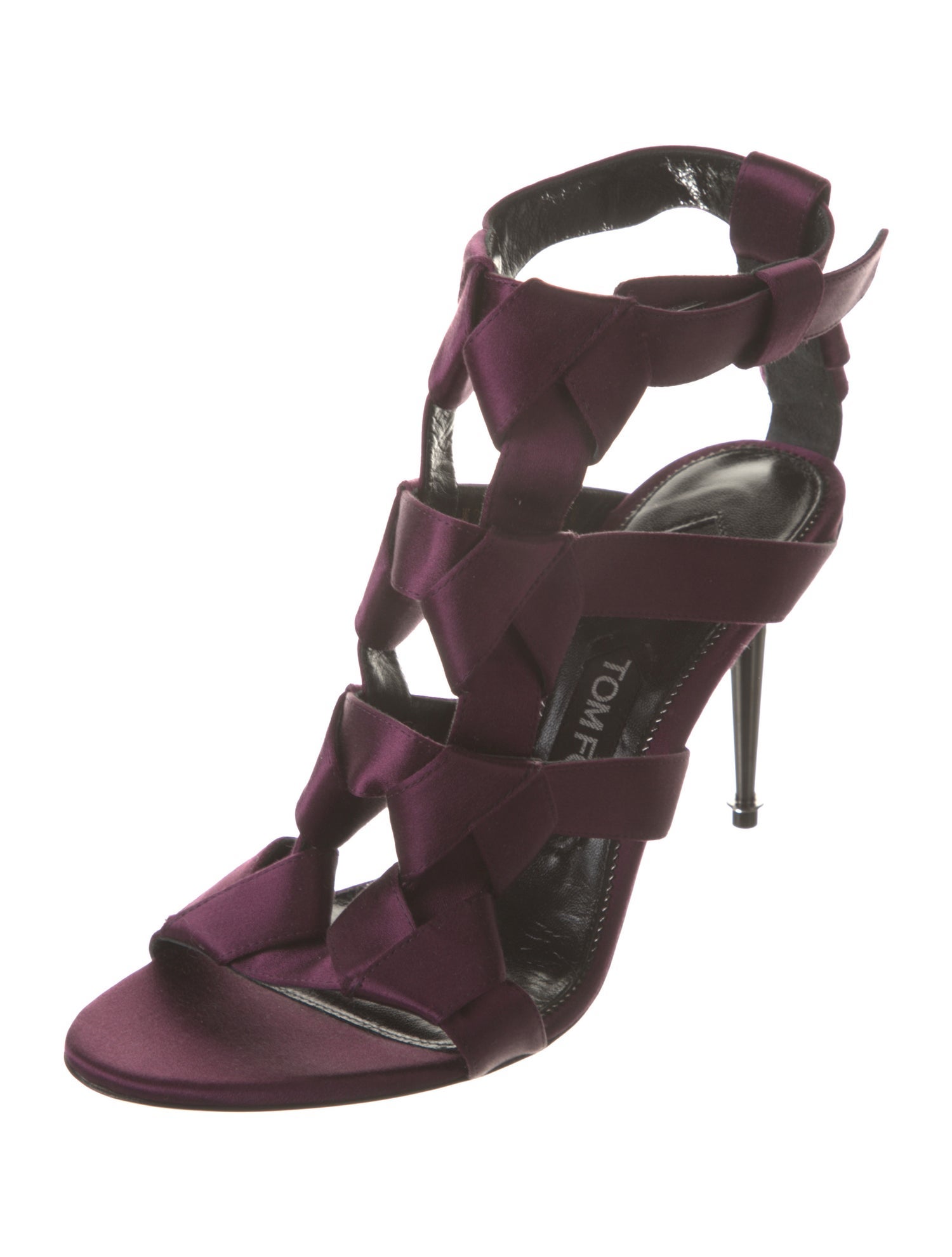 Tom Ford Satin Braided Accents Gladiator Sandals