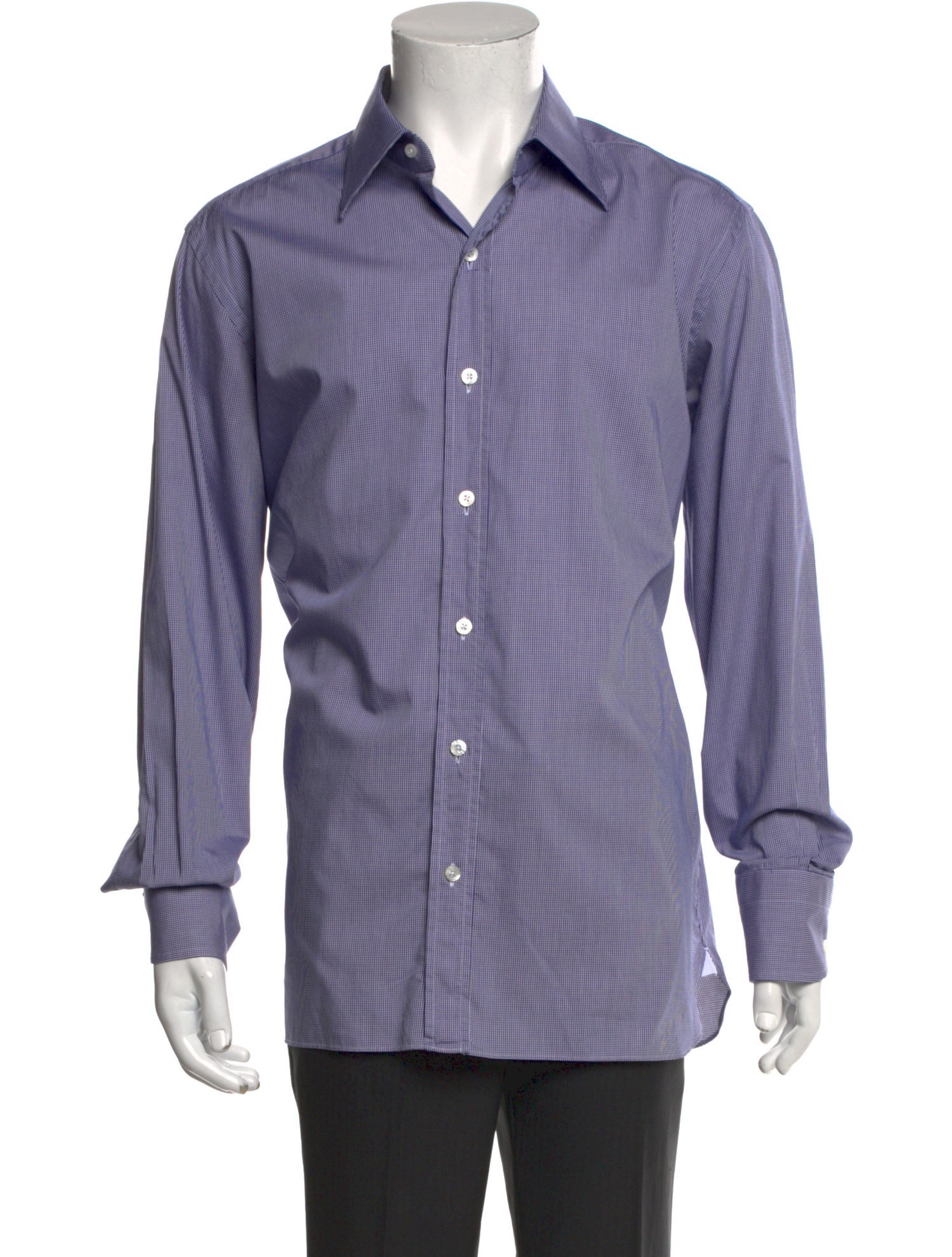 Tom Ford Plaid Print Long Sleeve Dress Shirt