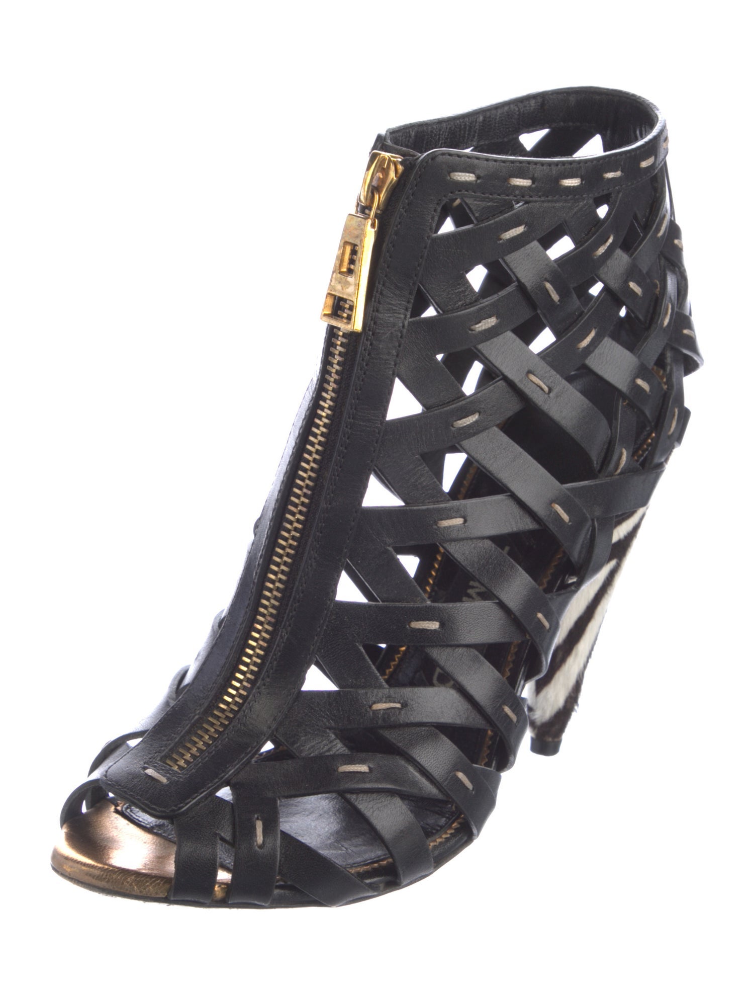 Tom Ford Leather Cutout Accent Pumps