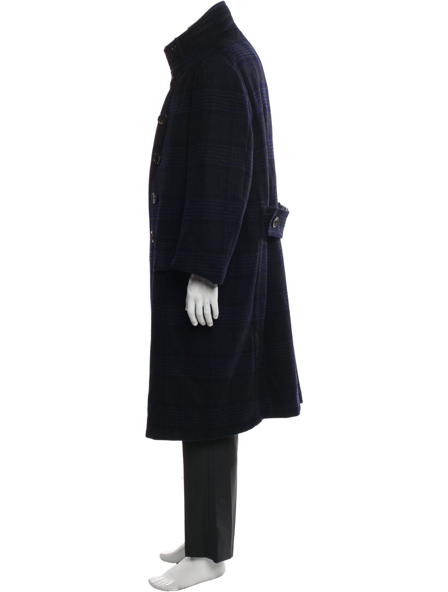 Tom Ford Wool Plaid Print Trench Coat