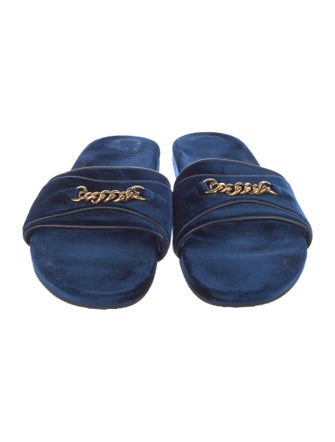 Tom Ford Velvet Chain-Link Accents Slides