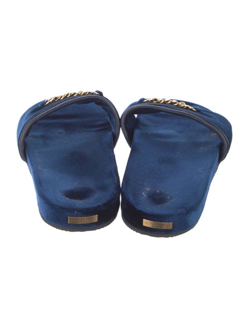 Tom Ford Velvet Chain-Link Accents Slides
