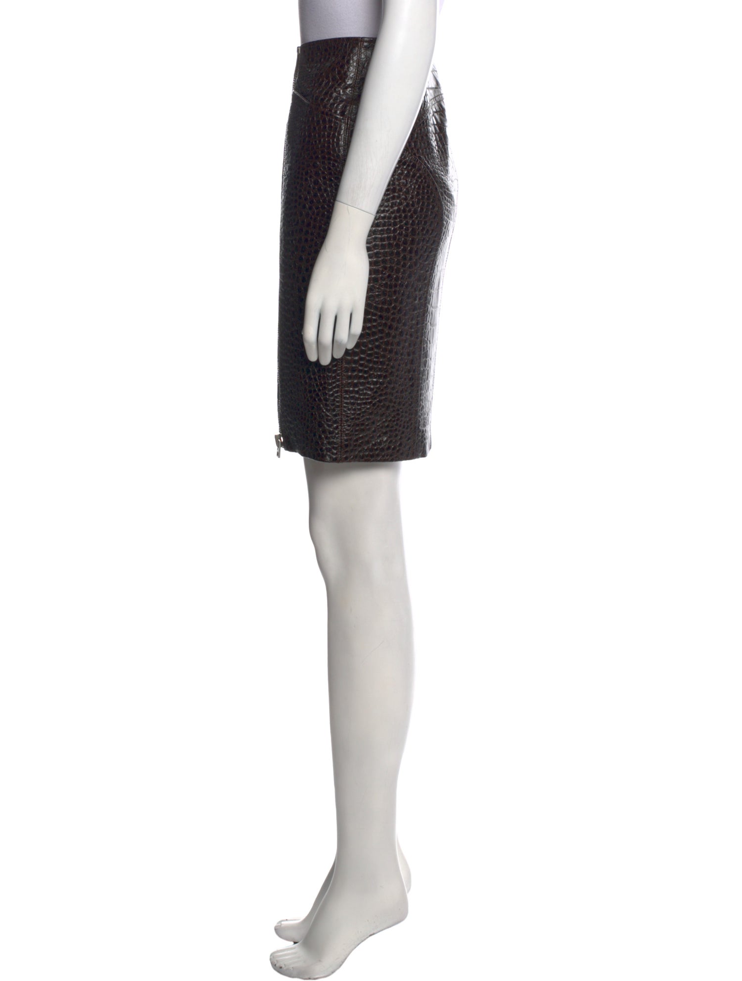 Tom Ford Lamb Leather Knee-Length Skirt w/ Tags