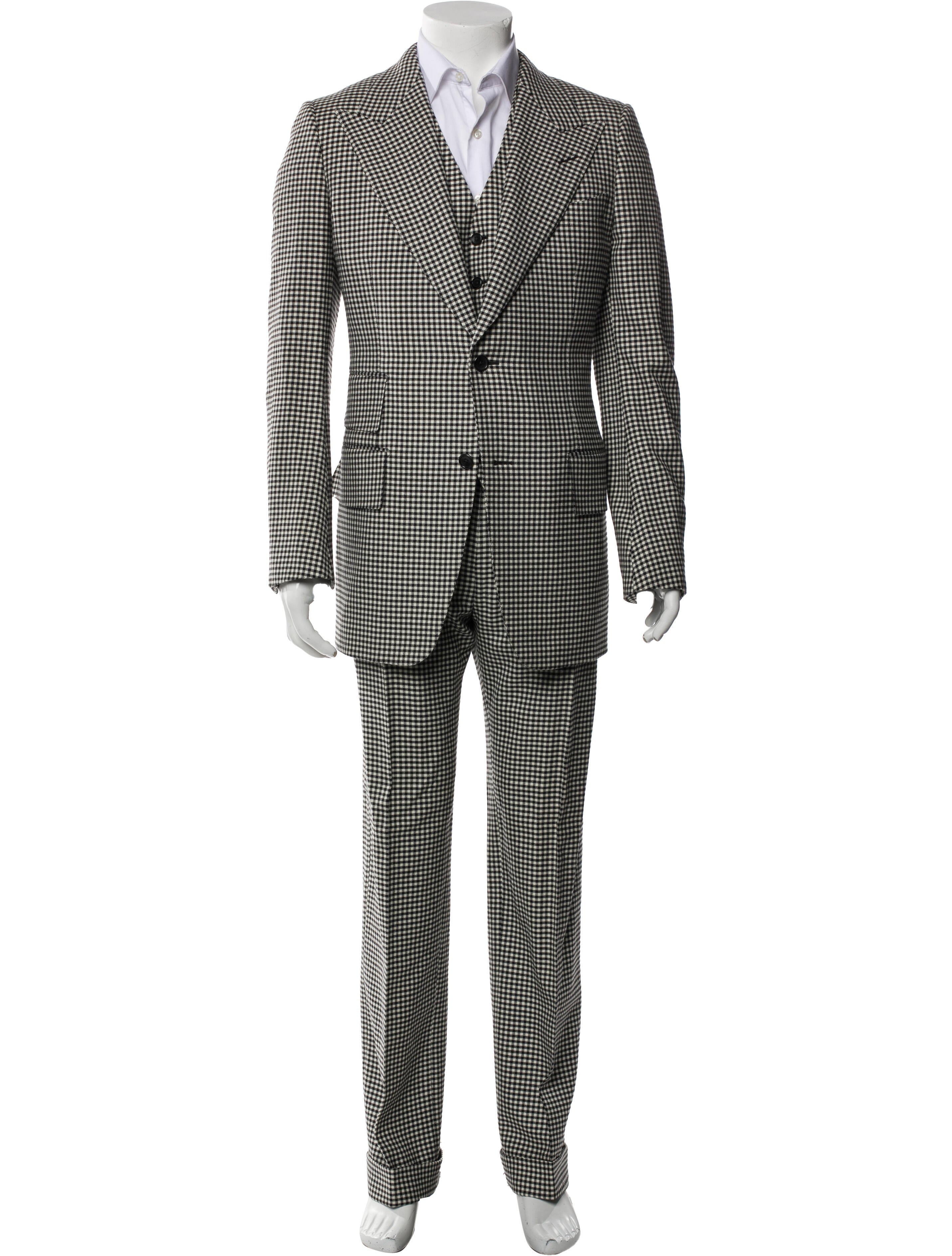 Tom Ford Wool Plaid Print Two-Piece Suit