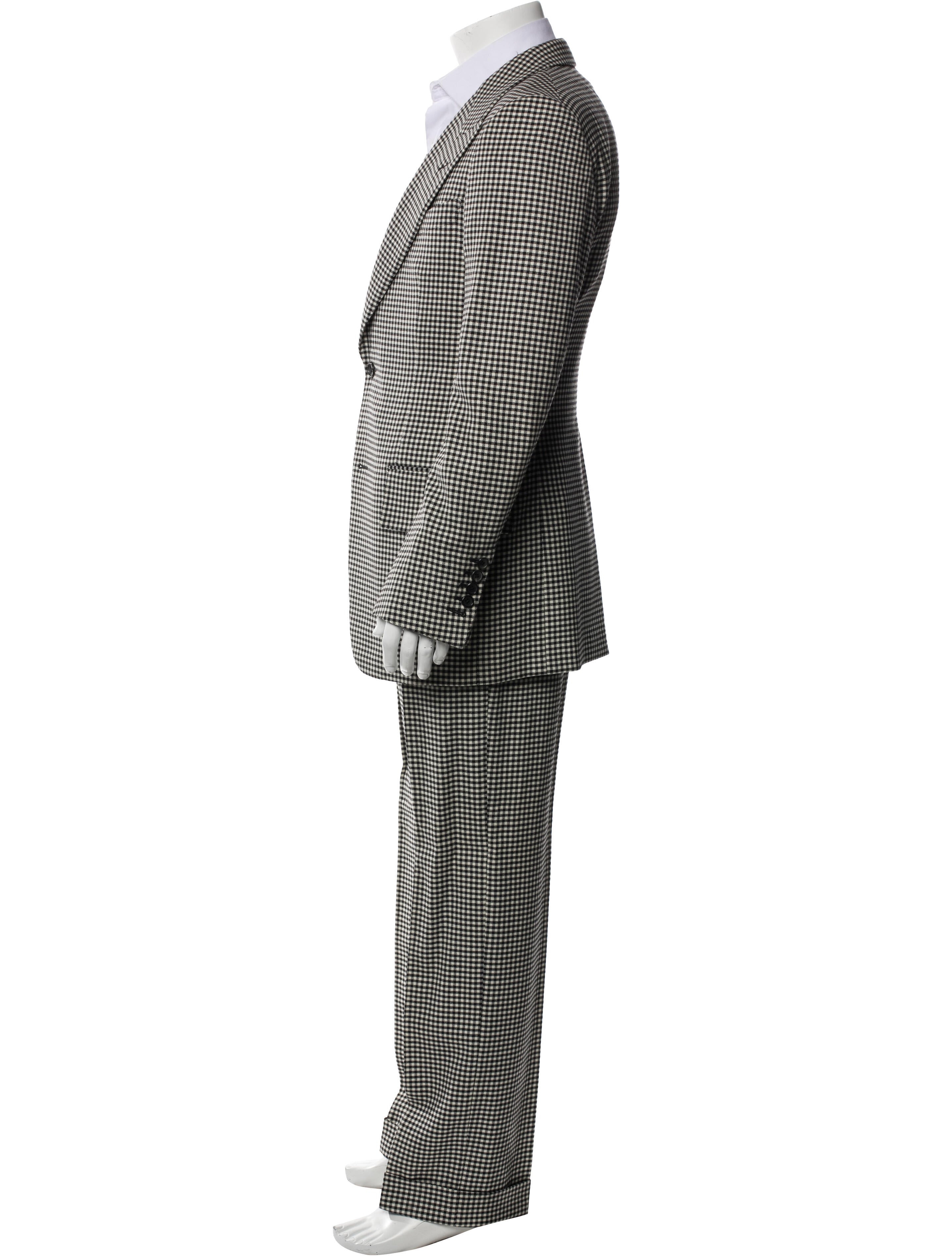 Tom Ford Wool Plaid Print Two-Piece Suit