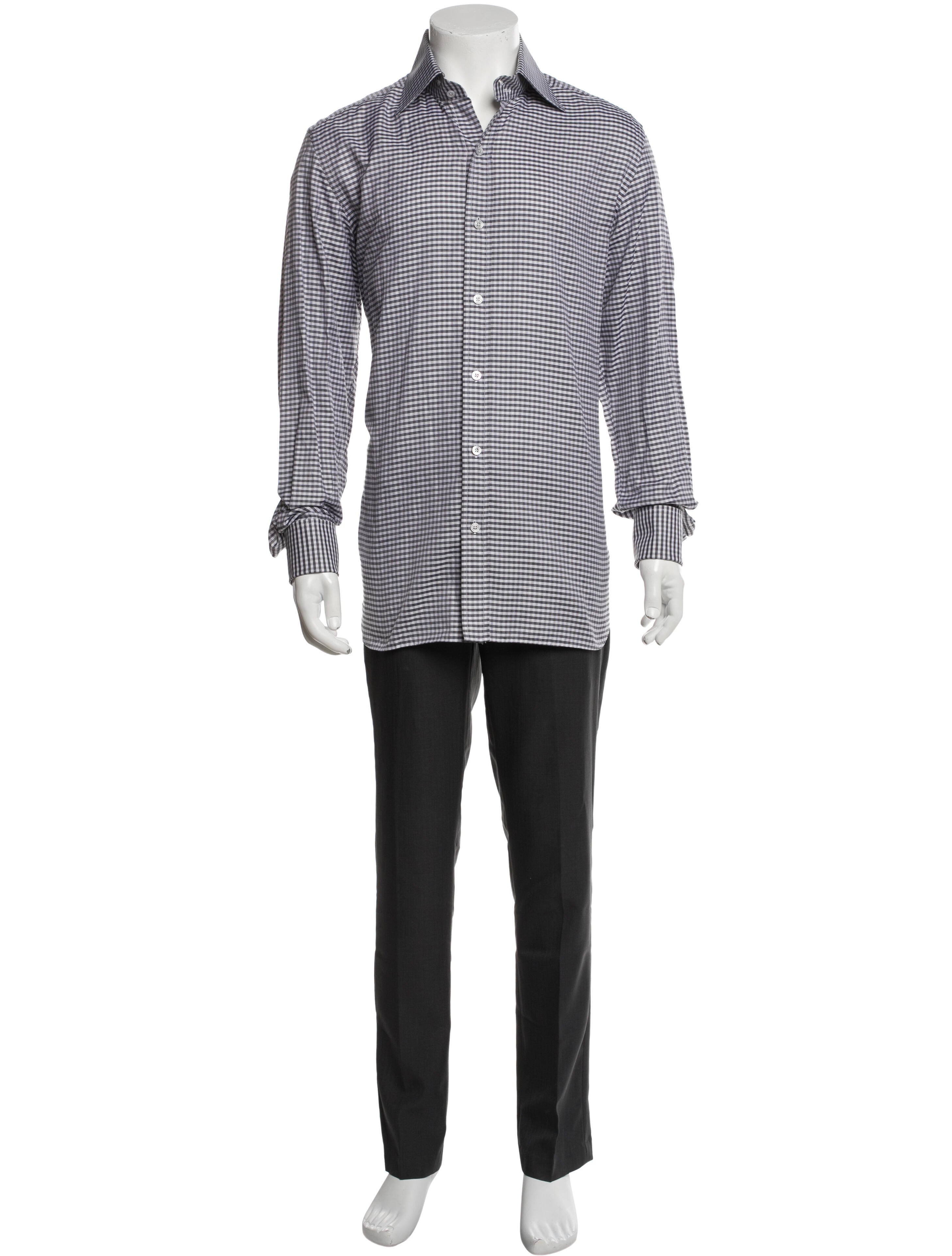 Tom Ford Plaid Print Long Sleeve Shirt