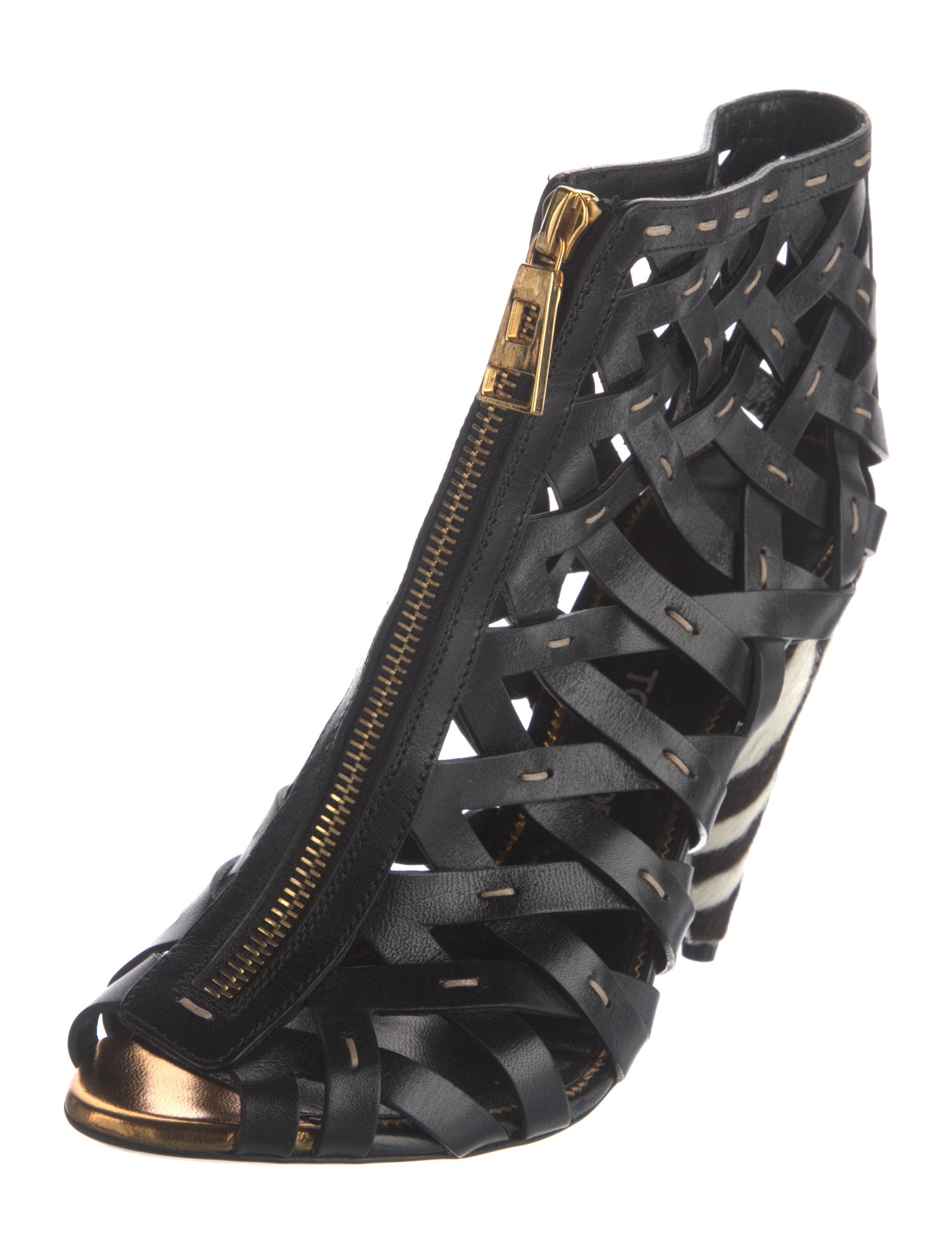 Tom Ford Leather Cutout Accent Gladiator Sandals