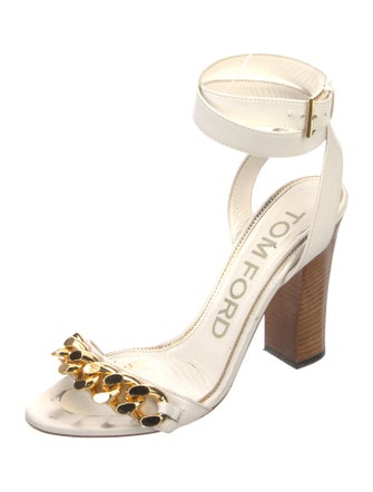 Tom Ford Leather Chain-Link Accents Sandals