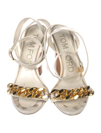 Tom Ford Leather Chain-Link Accents Sandals