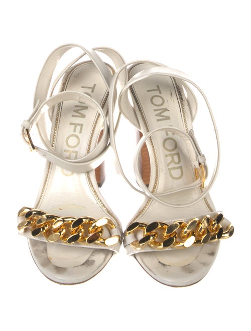 Tom Ford Leather Chain-Link Accents Sandals