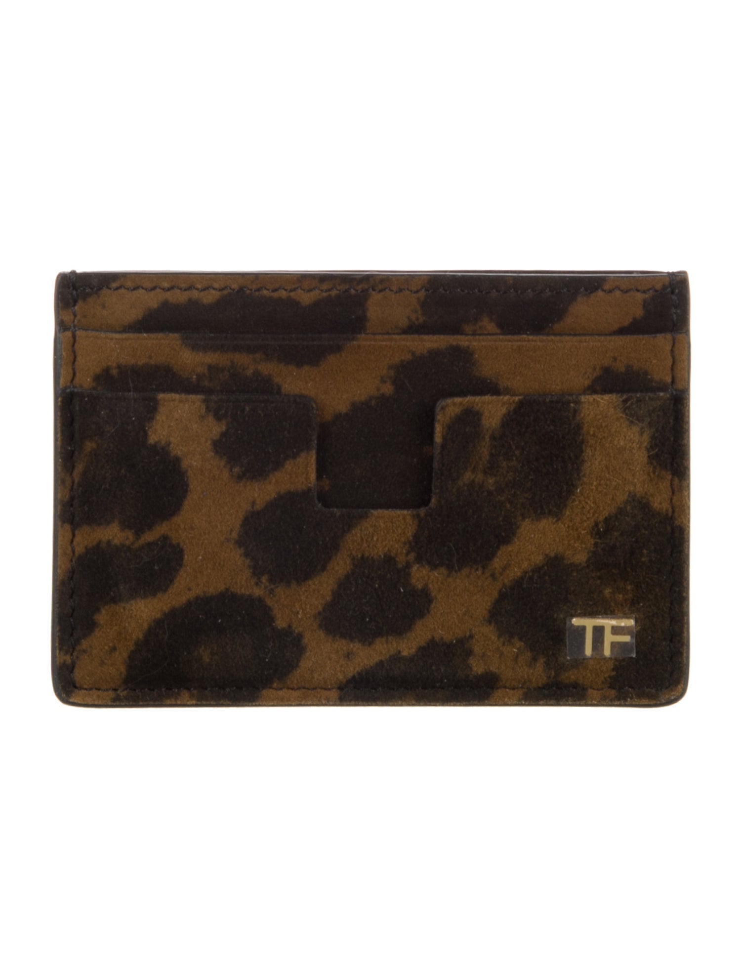 Tom Ford Suede Animal Print Card Holder