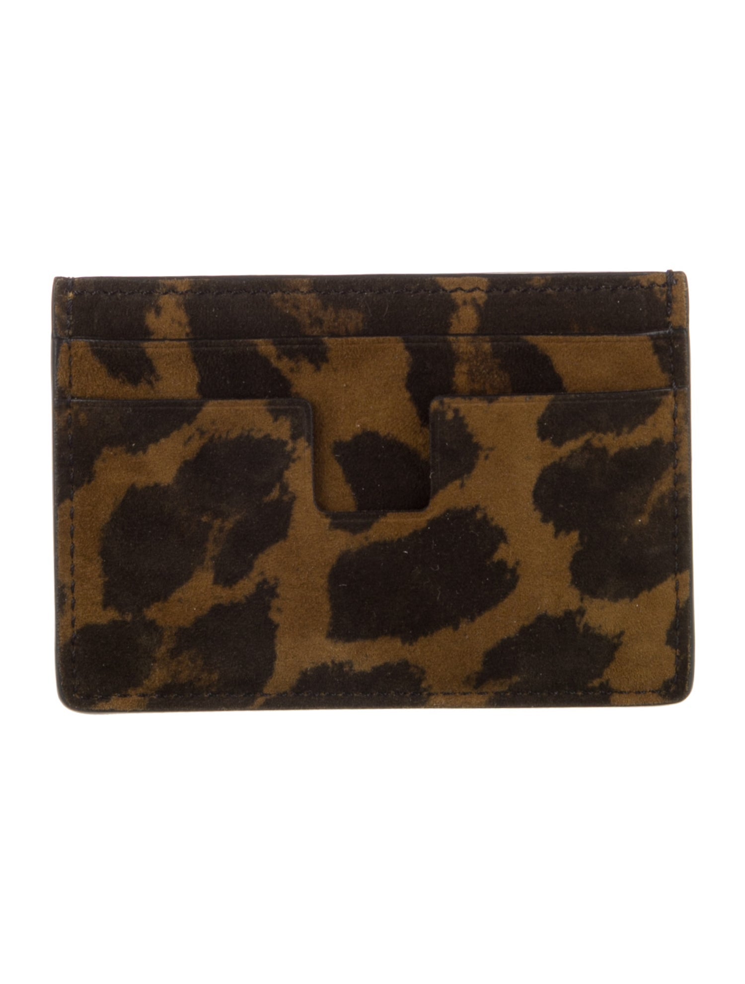 Tom Ford Suede Animal Print Card Holder