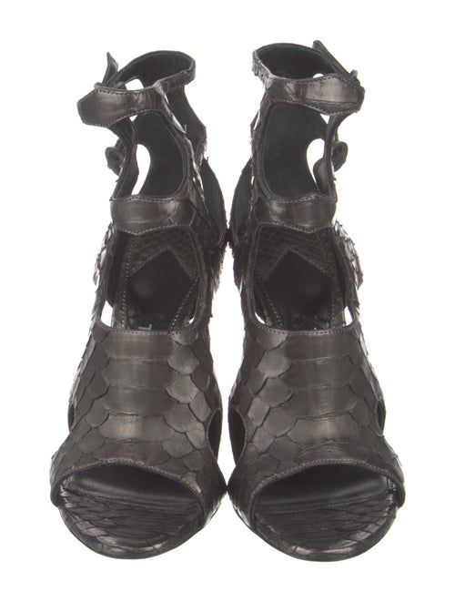 Tom Ford Leather Animal Print T-Strap Sandals