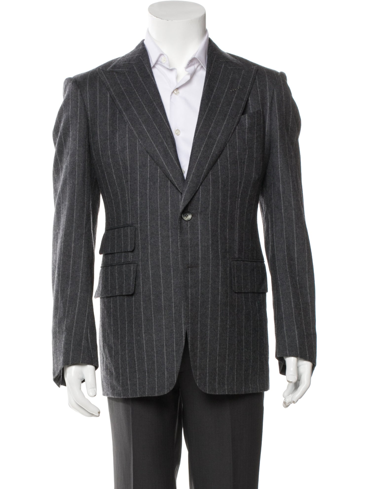 Tom Ford Wool Striped Peacoat