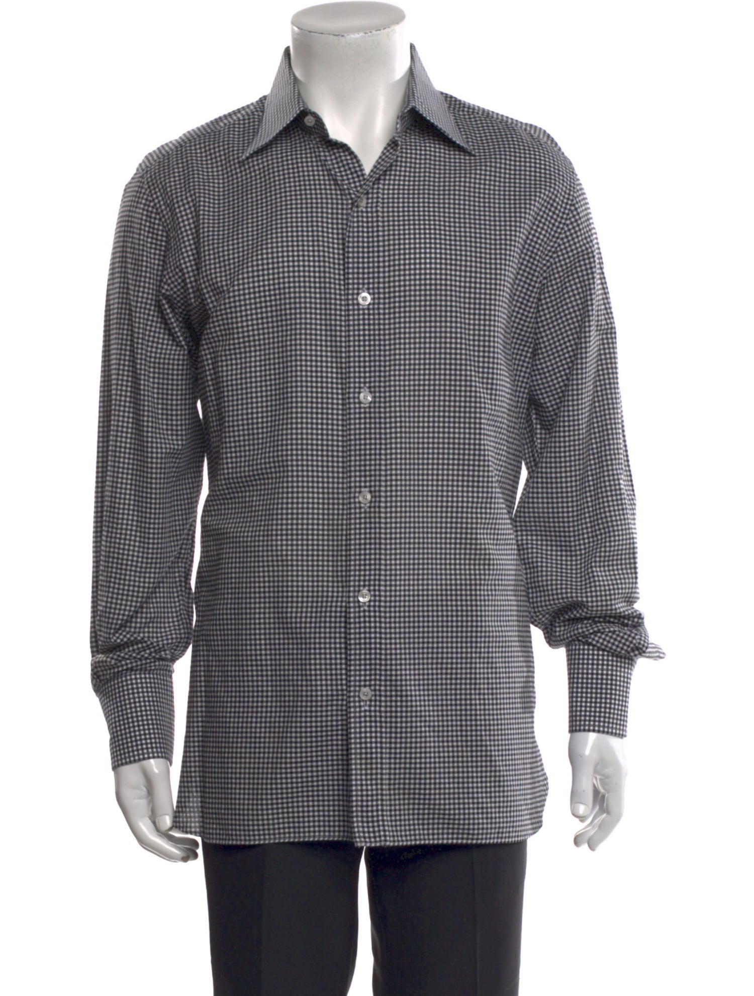 Tom Ford Vintage Plaid Print Dress Shirt