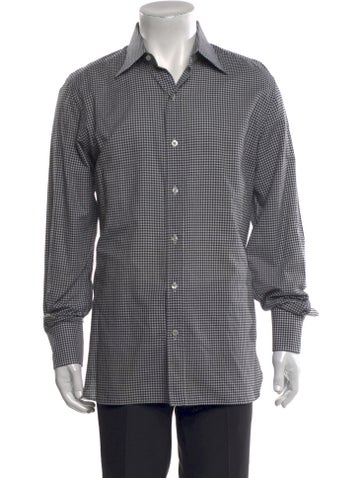 Tom Ford Dress Shirts Vintage Plaid Print Shirt XL