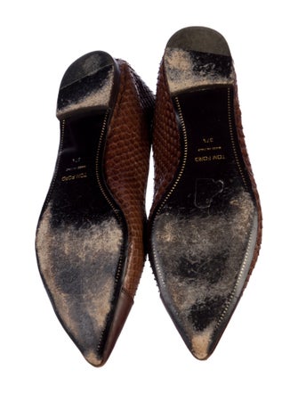 Tom Ford Snakeskin Animal Print Ballet Flats