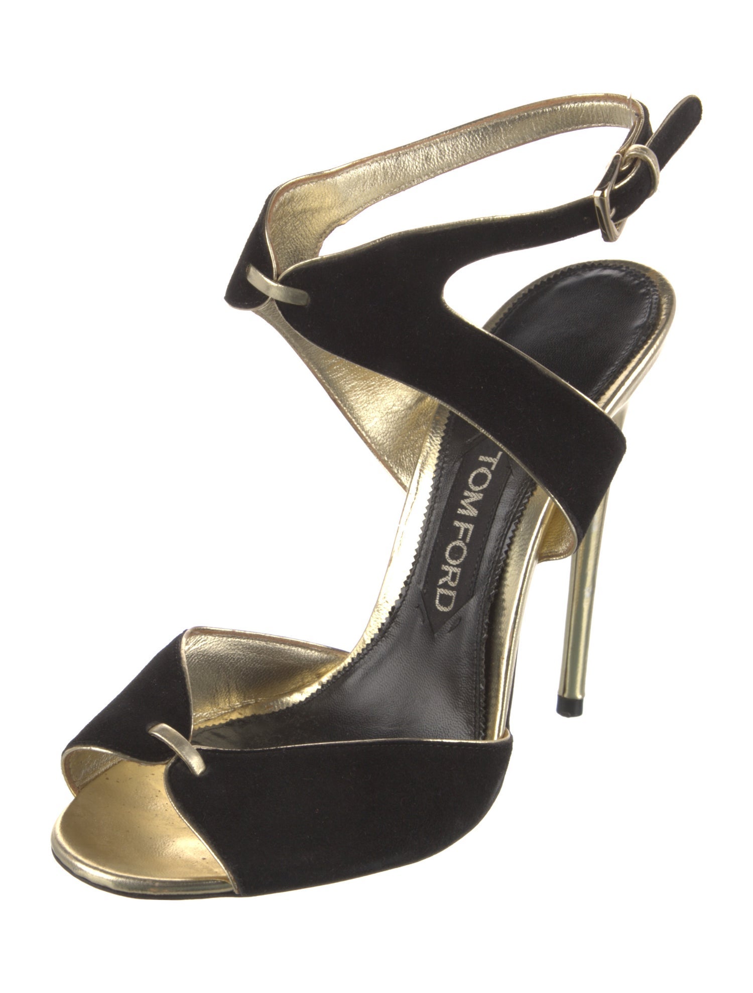 Tom Ford Suede Colorblock Pattern Slingback Pumps