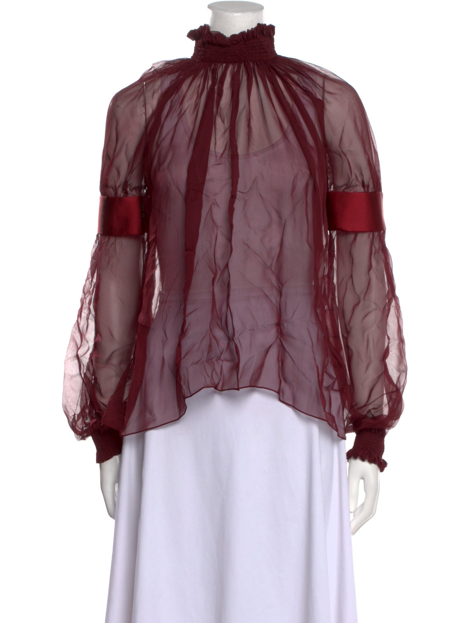 Tom Ford Silk Mock Neck Blouse