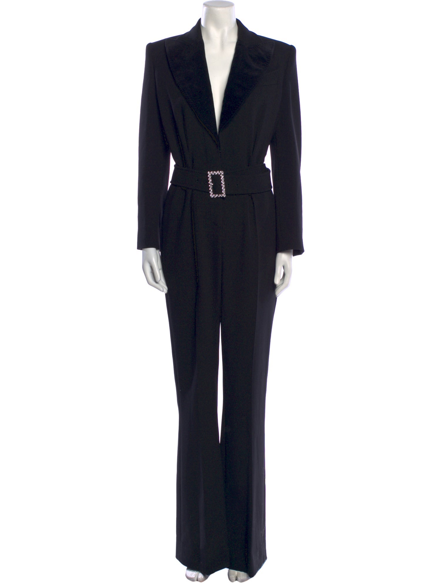 Tom Ford Virgin Wool Plunge Neckline Jumpsuit