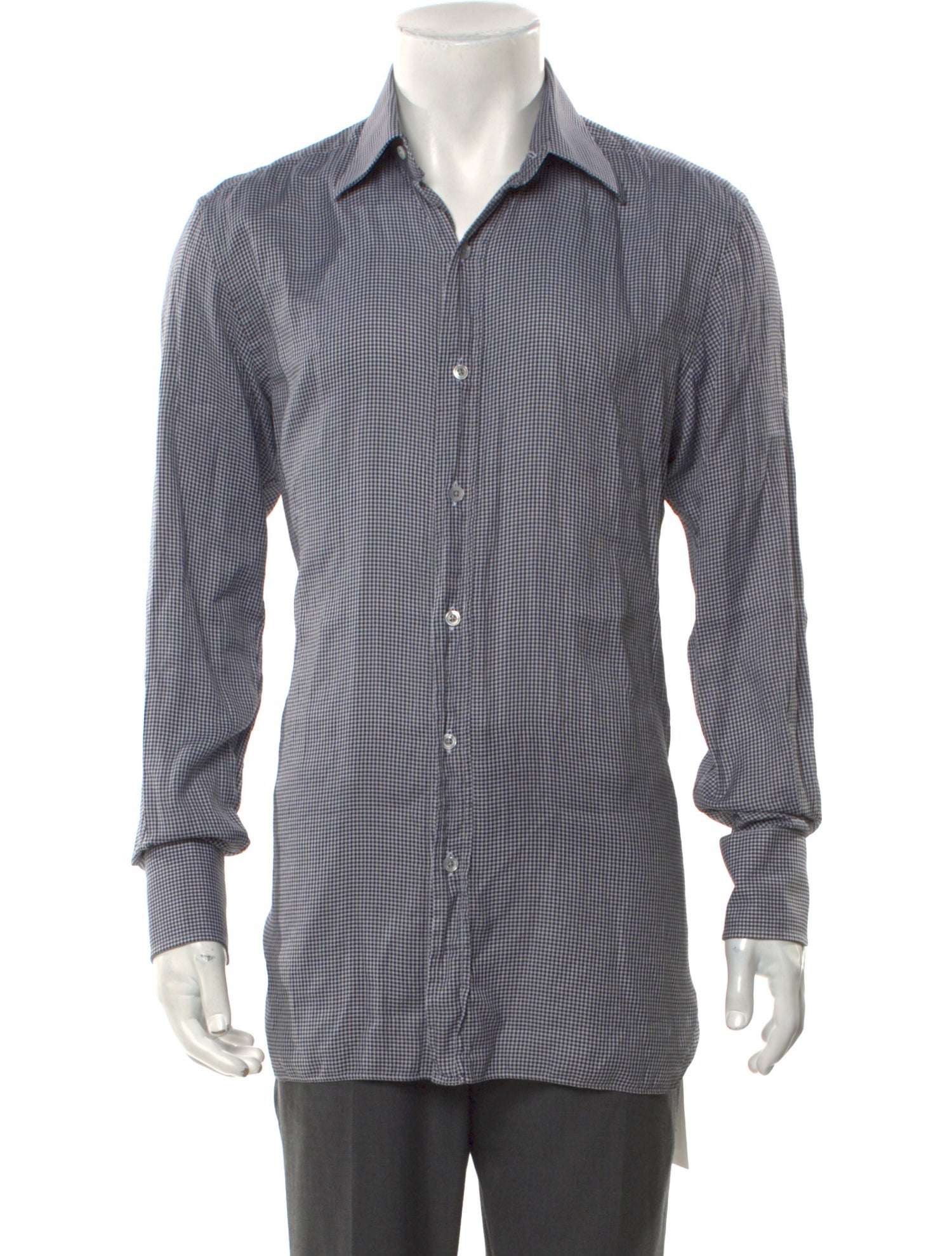 Tom Ford Plaid Print Long Sleeve Shirt