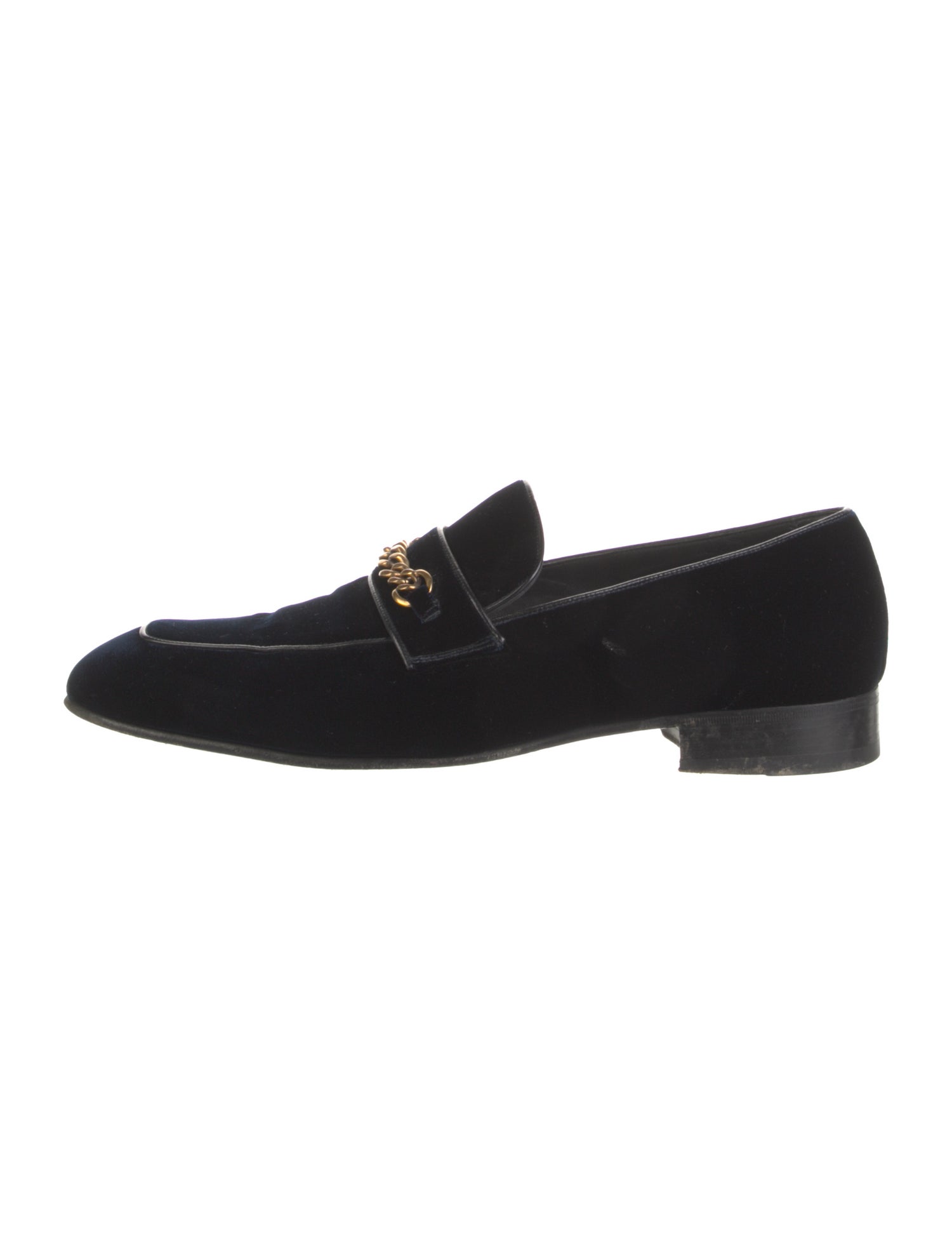 Tom Ford Velvet Chain-Link Accents Loafers
