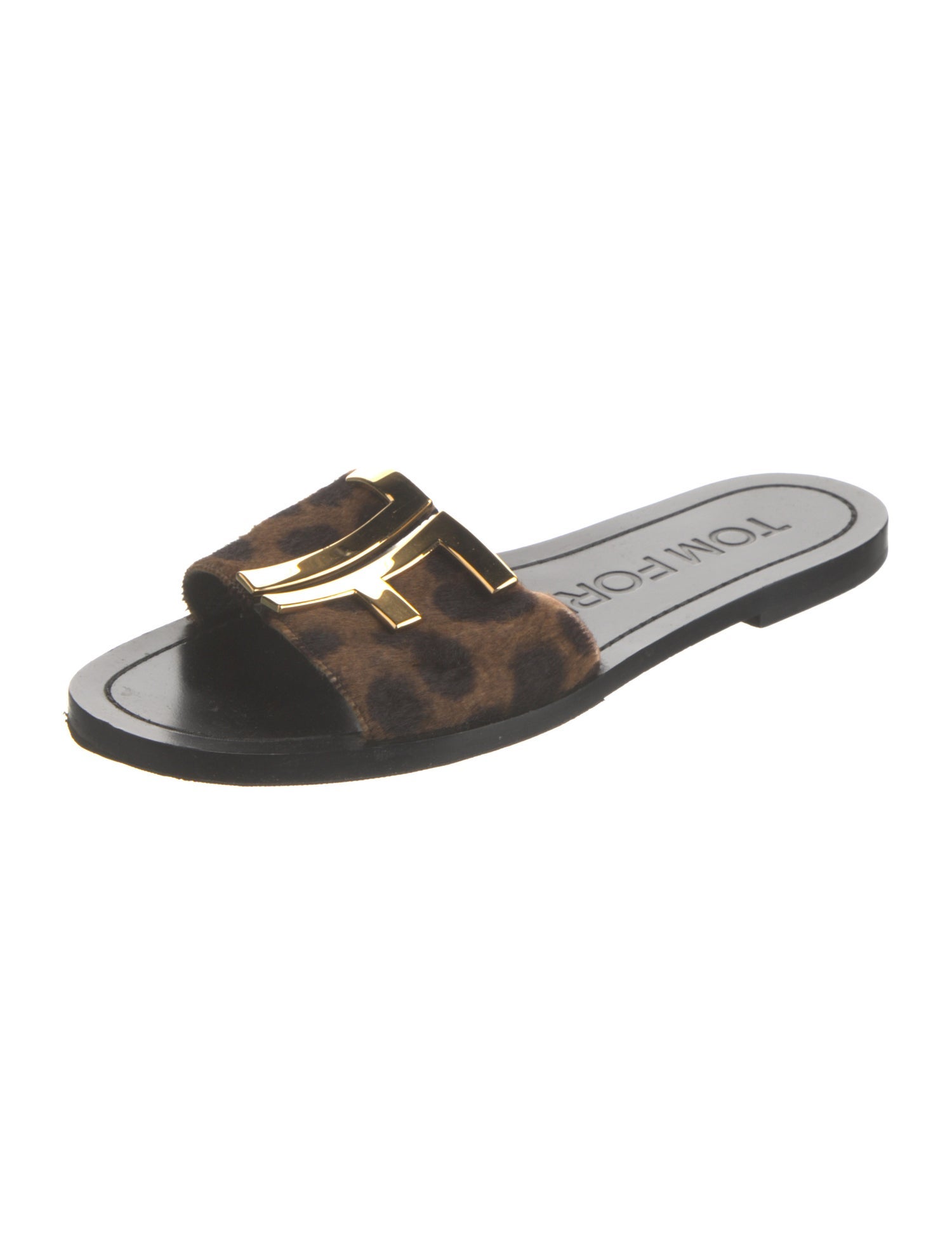 Tom Ford Leather Animal Print Slides