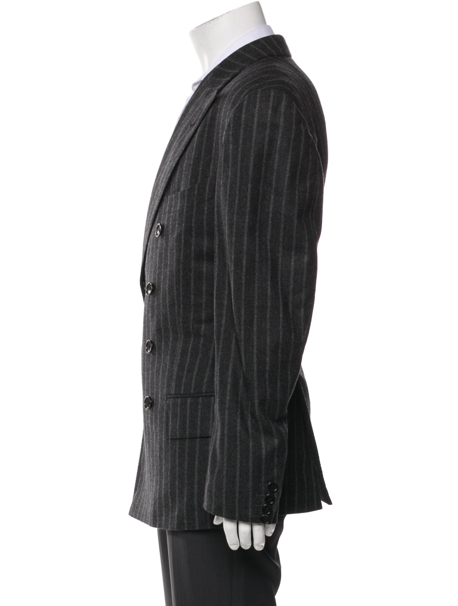 Tom Ford Wool Striped Peacoat