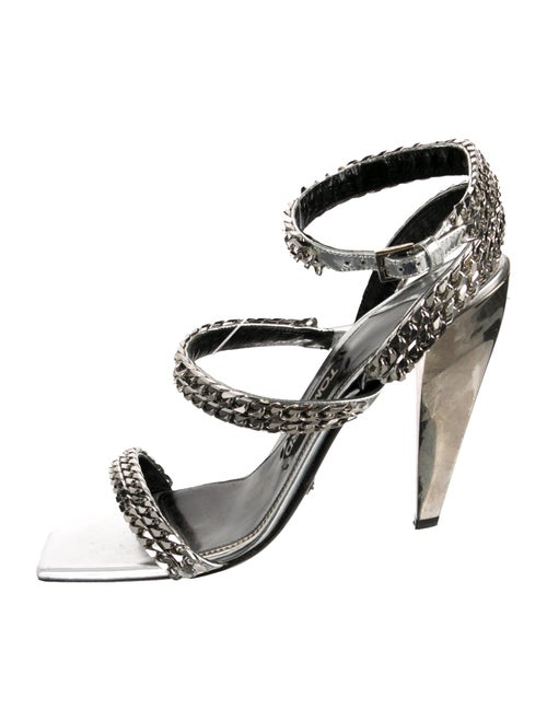 Tom Ford Leather Chain-Link Accents Sandals