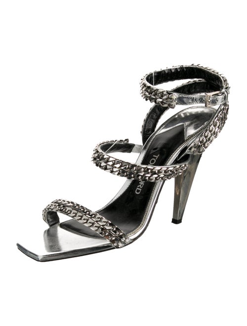 Tom Ford Leather Chain-Link Accents Sandals