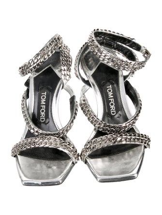 Tom Ford Leather Chain-Link Accents Sandals