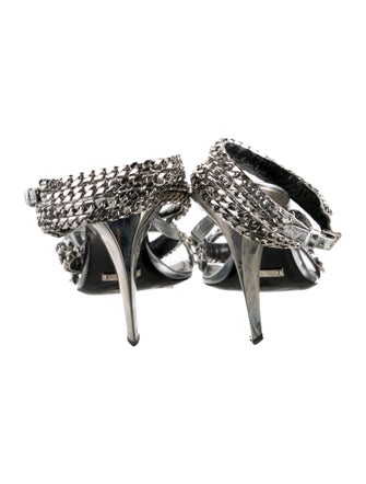 Tom Ford Leather Chain-Link Accents Sandals